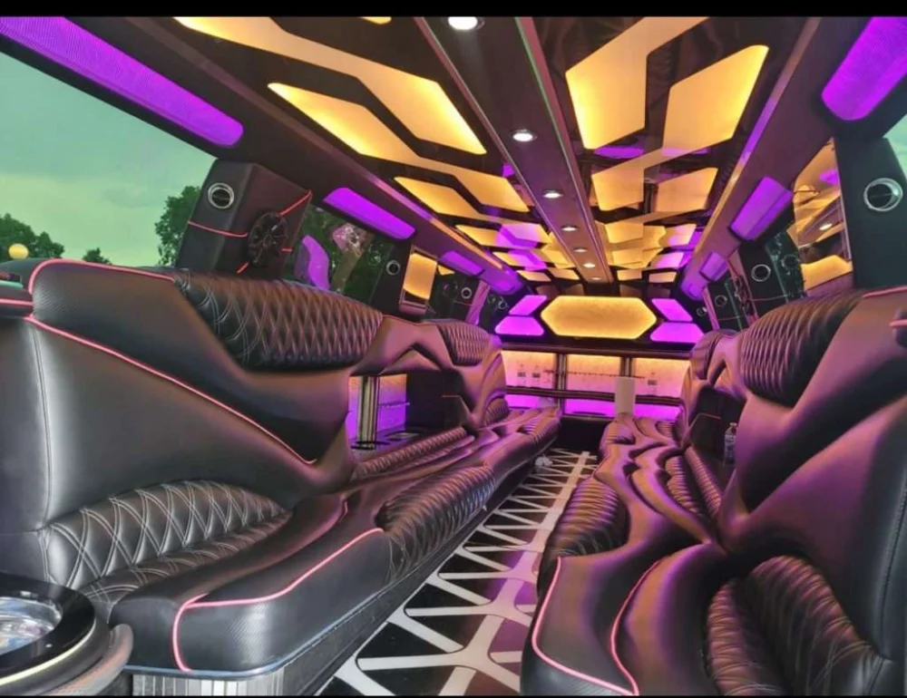 Laporte white Cadillac Escalade stretch limo
